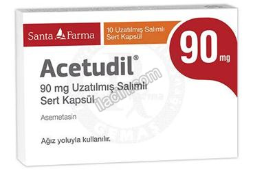 ACETUDIL 90 MG UZATILMIS SALIMLI SERT KAPSUL (10 KAPSUL) görseli