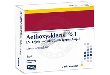 AETHOXYSKLEROL % 1 I.V. ENJEKSIYONLUK COZELTI ICEREN AMPUL ( 2 ML X 6 AMPUL ) görseli