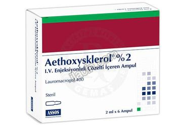 AETHOXYSKLEROL % 2 I.V. ENJEKSIYONLUK COZELTI ICEREN AMPUL ( 2 ML X 6 AMPUL ) görseli