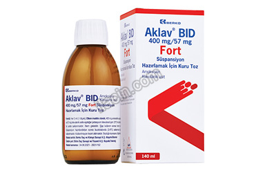 AKLAV BID 400 MG/57 MG FORT SUSPANSIYON HAZIRLAMAK ICIN KURU TOZ (140 ML) görseli
