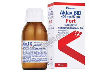 AKLAV BID 400 MG/57 MG FORT SUSPANSIYON HAZIRLAMAK ICIN KURU TOZ (70 ML) görseli