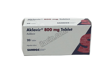 AKLOVIR 800 MG 20 TABLET görseli