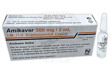 AMIKAVER 500 MG 1 AMPUL görseli