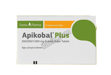 APIKOBAL PLUS 250/250/1/300 MG 50 ENTERIK KAPLI TABLET görseli