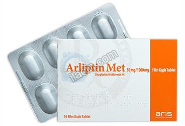 ARLIPTIN MET 50 MG/1000 MG FILM KAPLI TABLET (56 TABLET) görseli