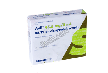 AVIL 45,5 MG/2 ML IM/IV ENJEKSIYONLUK COZELTI görseli