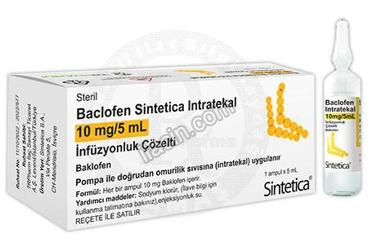 BACLOFEN SINTETICA INTRATEKAL 10 MG / 5 ML INFUZYONLUK COZELTI (1 AMPUL) görseli