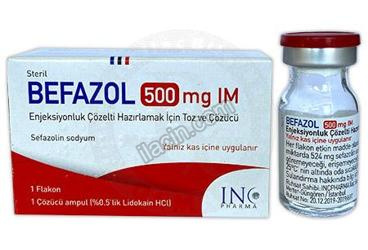 BEFAZOL 500 MG IM ENJEKSIYONLUK COZELTI HAZIRLAMAK ICIN TOZ VE COZUCU görseli