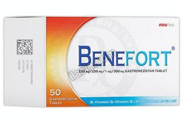 BENEFORT 250 MG/250 MG/1 MG/300 MG GASTROREZISTAN TABLET (50 TABLET) görseli