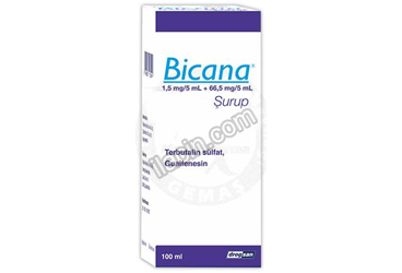 BICANA 1,5 MG/5 ML + 66,5 MG/5 ML SURUP (100 ML) görseli