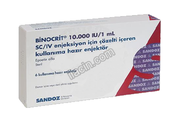 BINOCRIT 10000 IU/1,0 ML SC/IV ENJEKSIYON ICIN COZELTI ICEREN 6 KULLANIMA HAZIR ENJEKTOR görseli