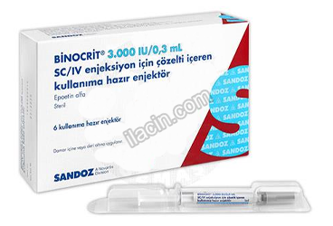 BINOCRIT 3000 IU/0,3 ML SC/IV ENJEKSIYON ICIN COZELTI ICEREN 6 KULLANIMA HAZIR ENJEKTOR görseli