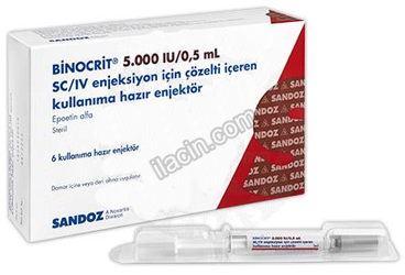 BINOCRIT 5000 IU/0,5 ML SC/IV ENJEKSIYON ICIN COZELTI ICEREN 6 KULLANIMA HAZIR ENJEKTOR görseli