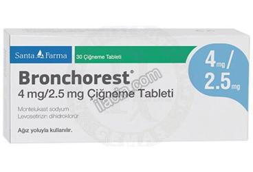 BRONCHOREST 4MG/2,5MG CIGNEME TABLETI (30 ADET) görseli