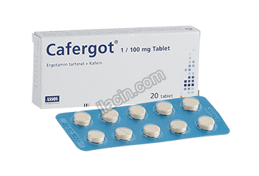 CAFERGOT 1 MG/100 MG TABLET(30 TABLET) görseli