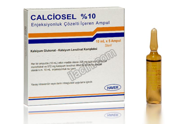 CALCIOSEL %10 ENJEKSIYONLUK COZELTI ICEREN AMPUL (10 ML 5 AMPUL) görseli