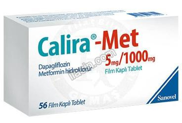 CALIRA-MET 5 MG/1000 MG FILM KAPLI TABLET ( 56 TABLET) görseli