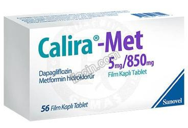CALIRA-MET 5 MG/850 MG FILM KAPLI TABLET ( 56 TABLET) görseli
