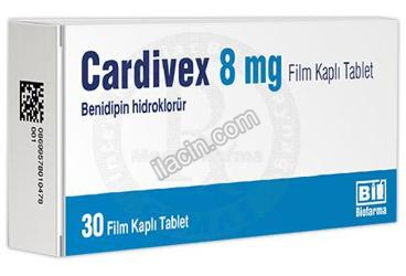 CARDIVEX 8 MG FILM KAPLI TABLET (30 TABLET) görseli