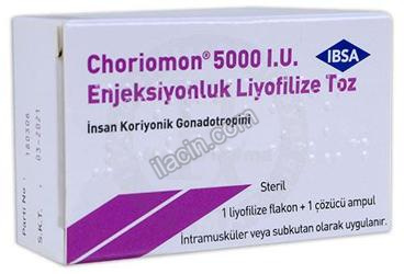 CHORIOMON 5000 IU IM/SC ENJEKSIYON ICIN LIYOFILIZE TOZ ICEREN 1 FLAKON görseli