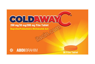 COLDAWAY C 200 MG/30 MG/300 MG FİLM TABLET (30 TABLET) görseli