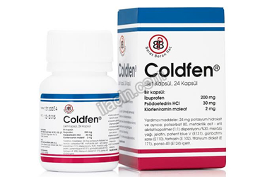 COLDFEN ZERO 200 MG / 2 MG FILM KAPLI TABLET (24 TABLET) görseli