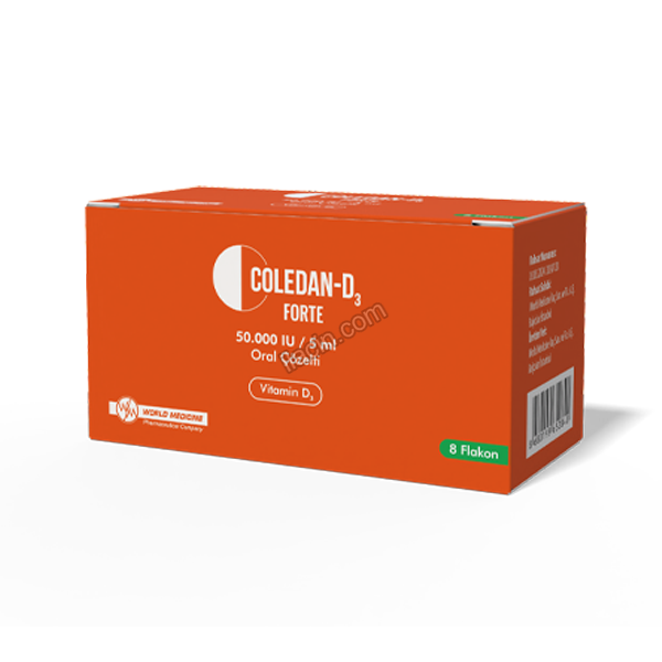 COLEDAN-D3 FORTE 50.000 IU/5 ML ORAL COZELTI (8 FLAKON) görseli