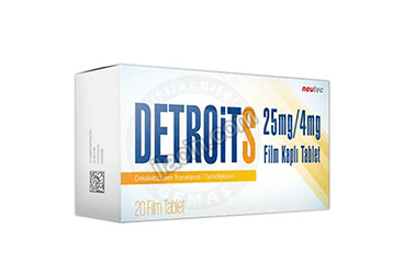 DETROITS 25MG/4MG FILM KAPLI TABLET (20 TABLET) görseli