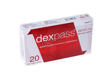 DEXPASS 25/300 MG FILM KAPLI TABLET (20 TABLET) görseli