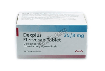 DEXPLUS 25 MG/8 MG 14 EFERVESAN TABLET görseli