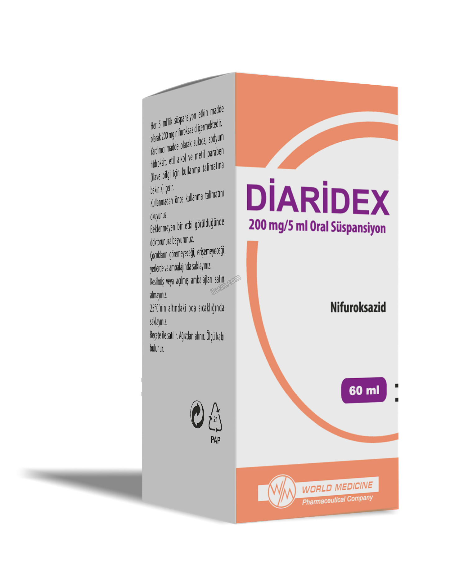 DIARIDEX 200 MG/5 ML ORAL SUSPANSIYON (60 ML) görseli