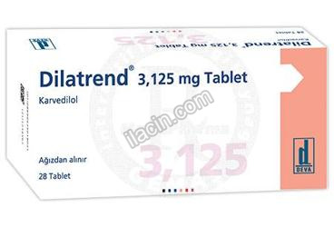 DILATREND 3,125 MG TABLET (28 TABLET) görseli