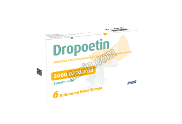 DROPOETIN 3000 IU/0,3 ML SC/IV ENJEKSIYON ICIN COZELTI ICEREN KULLANIMA HAZIR 6 SIRINGA görseli