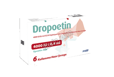 DROPOETIN 4000 IU/0,4 ML SC/IV ENJEKSIYON ICIN COZELTI ICEREN KULLANIMA HAZIR 6 SIRINGA görseli