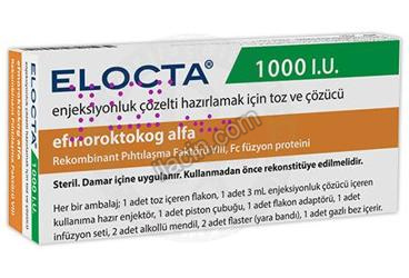 ELOCTA 1000 IU IV ENJEKSIYONLUK COZELTI HAZIRLAMAK ICIN TOZ VE COZUCU görseli