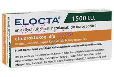 ELOCTA 1500 IU IV ENJEKSIYONLUK COZELTI HAZIRLAMAK ICIN TOZ VE COZUCU görseli