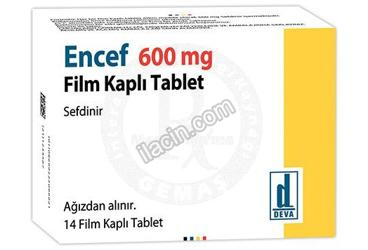 ENCEF 600 MG FILM KAPLI TABLET (14 TABLET) görseli