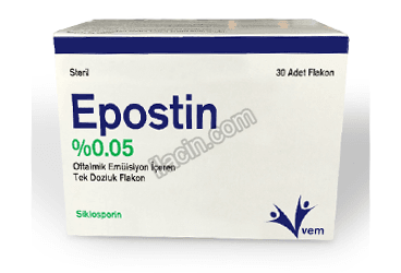 EPOSTIN % 0,05 OFTALMIK EMULSIYON ICEREN TEK DOZLUK 30 FLAKON görseli