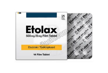 ETOLAX 500 MG/8 MG 14 FILM TABLET görseli