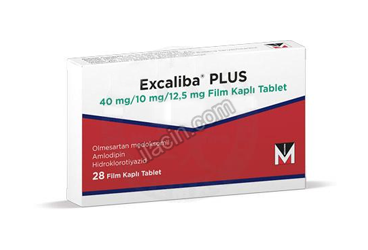 EXCALIBA PLUS 40 MG/ 10 MG/ 12,5 MG FILM KAPLI TABLET (28 TABLET) görseli