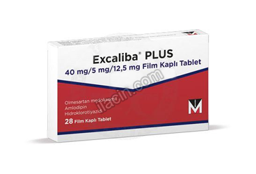 EXCALIBA PLUS 40 MG/ 5 MG/ 12,5 MG FILM KAPLI TABLET (28 TABLET) görseli