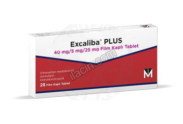 EXCALIBA PLUS 40 MG/ 5 MG/ 25 MG FILM KAPLI TABLET (28 TABLET) görseli