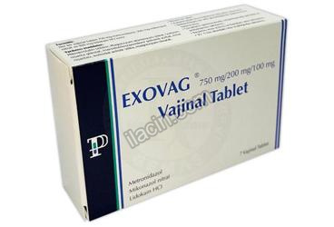EXOVAG 750MG/200MG/100MG VAJINAL TABLET (7 TABLET) görseli