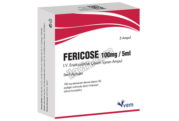 FERICOSE 100 MG/5 ML IV ENJEKSIYONLUK COZELTI ICEREN 5 AMPUL görseli