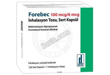 FOREBEC 100 MCG/ 6 MCG INHALASYON TOZU, SERT KAPSUL (120 KAPSUL) görseli