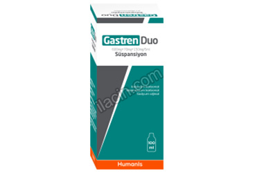 GASTREN DUO 600 MG+ 70 MG + 150 MG/5 ML 100 ML SUSPANSIYON (100 ML) görseli