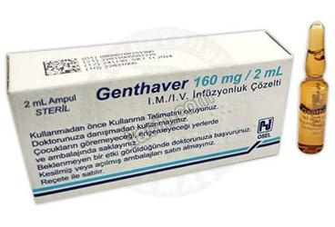 GENTHAVER 160 MG IM/IV INFUZYON ICIN SOLUSYON ICEREN 2ML X 1 AMPUL görseli
