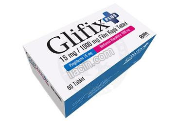 GLIFIX PLUS 15/1000 MG FILM KAPLI TABLET (60 TABLET) görseli