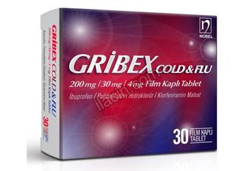 GRIBEX COLD & FLU 200 MG/30 MG/4 MG FILM KAPLI TABLET (30 TABLET) görseli