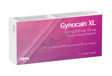 GYNOCAIN XL 200 MG/300 MG/100 MG VAJINAL YUMUŞAK KAPSUL (3 OVUL) görseli